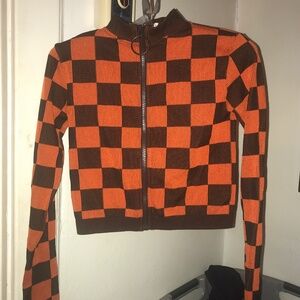 Zara zip up stretch crop top